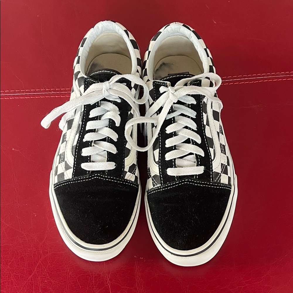 Vans old skool Checkered Platform Black White Sneakers Women Size 7.5 - Picture 3 of 10